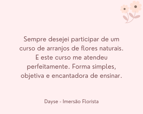 depoimento decorar com flores